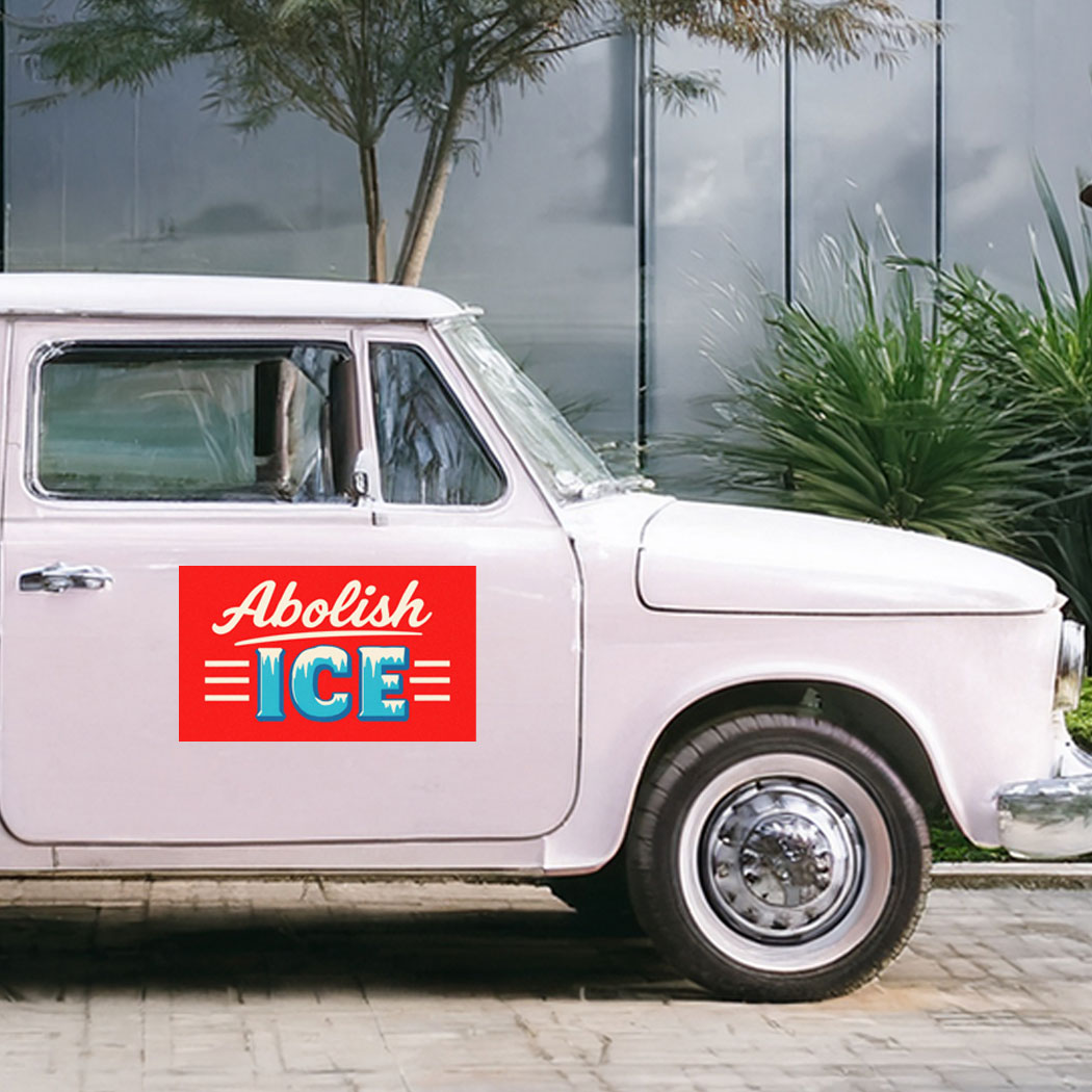 Abolish ICE Chinga La Migra No Human Is Illegal Car Magnet