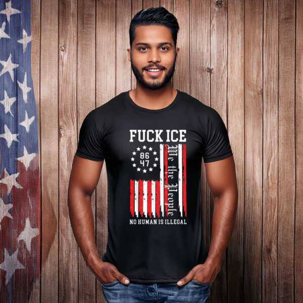 Fck ICE American Flag T-Shirt, Anti ICE