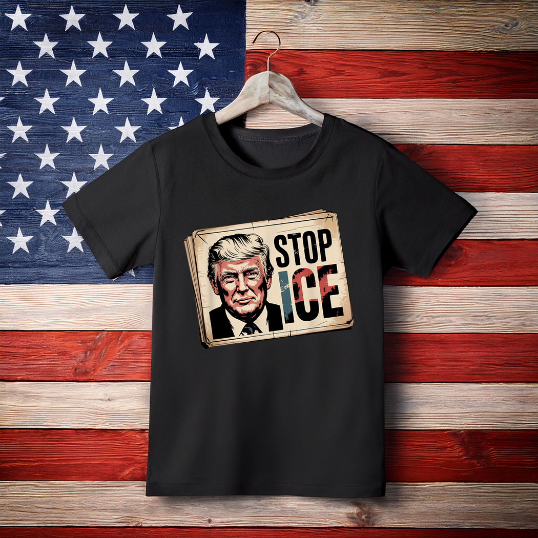 Funny Retro Trump Stop ICE Funny Saying Gifts T-Shirt