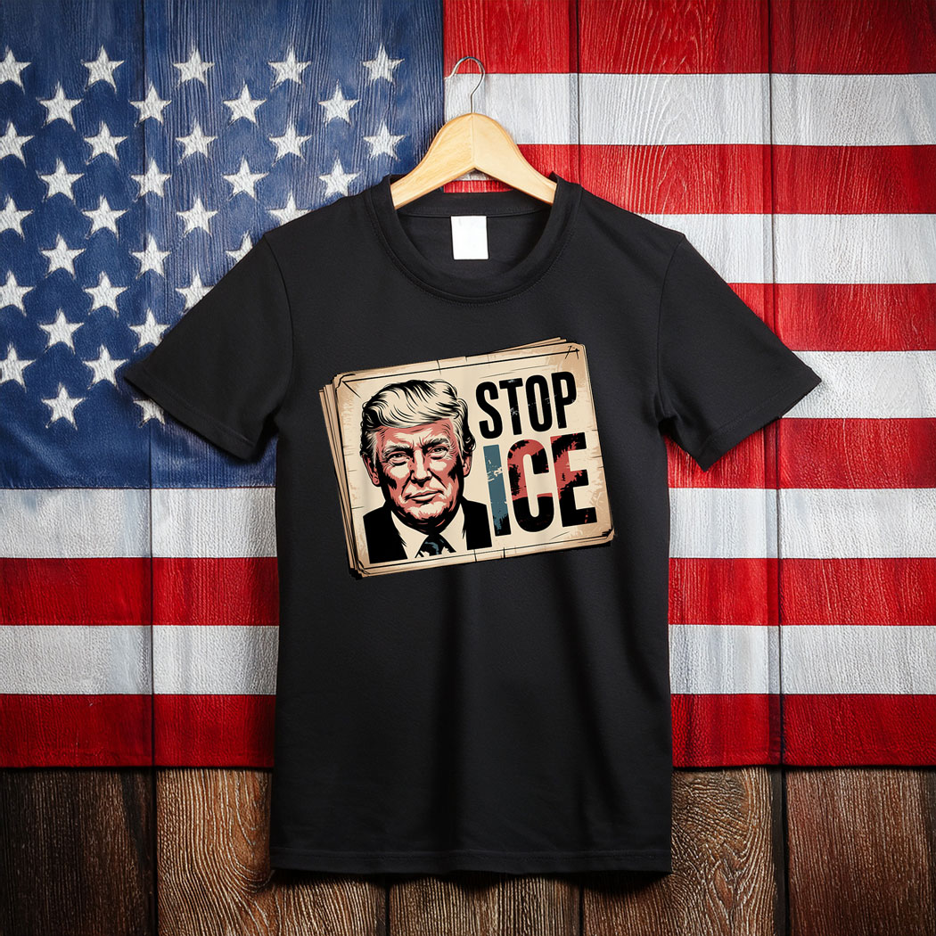 Funny Retro Trump Stop ICE Funny Saying Gifts T-Shirt