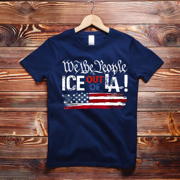 Retro ICE Out Of LA Abolish ICE America Flag T-Shirt