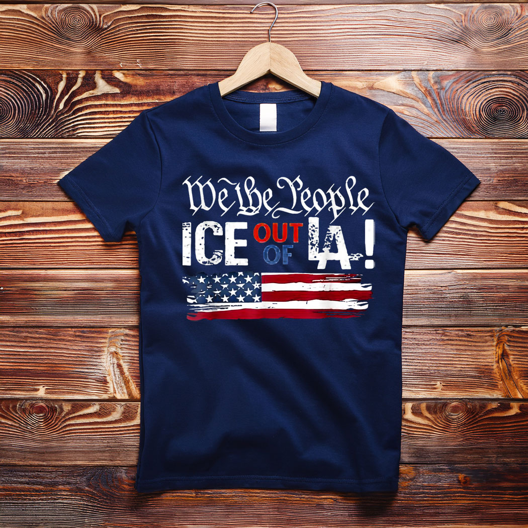 Retro ICE Out Of LA Abolish ICE America Flag T-Shirt