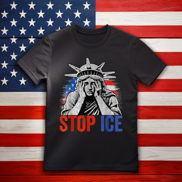 Stop ICE Retro Trump Funny Statue of Liberty Vintage T-Shirt