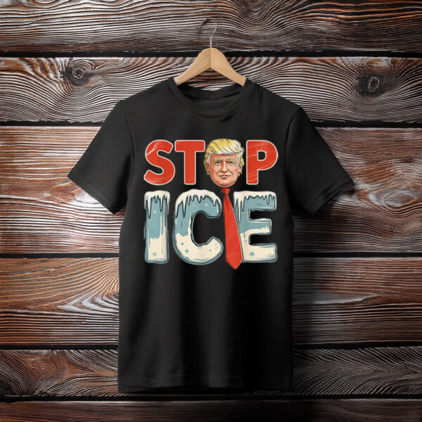 Stop ICE Retro Trump Tee Shirt